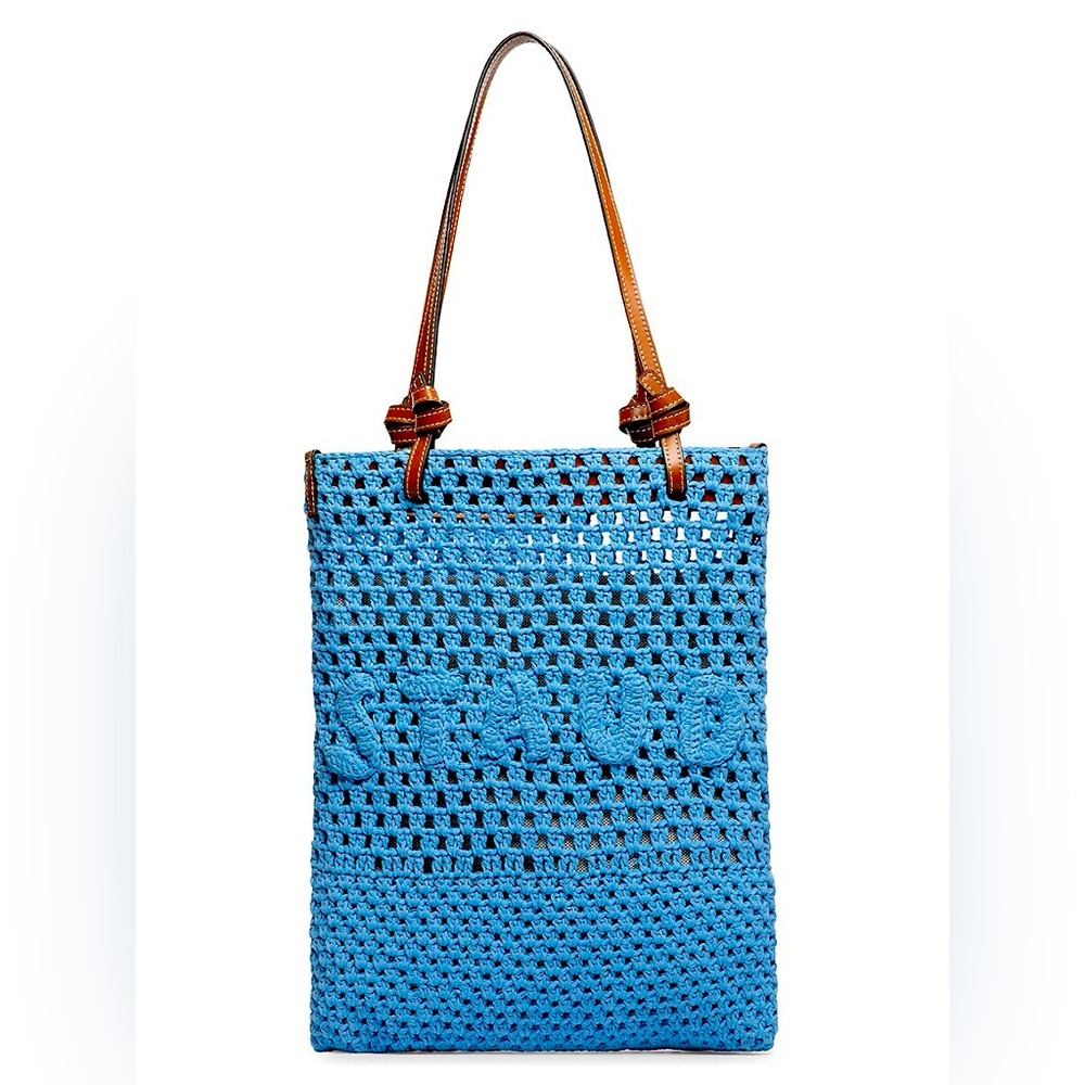 STAUD Crochet Tote Bag Blue